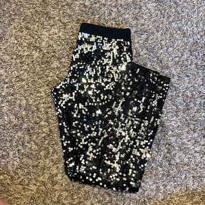 Black & Silver Sequin leggings